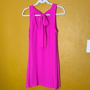 Amanda Uprichard Bright Pink open bak Dress w/bow tie. Sz Small LNWOT Worn once.